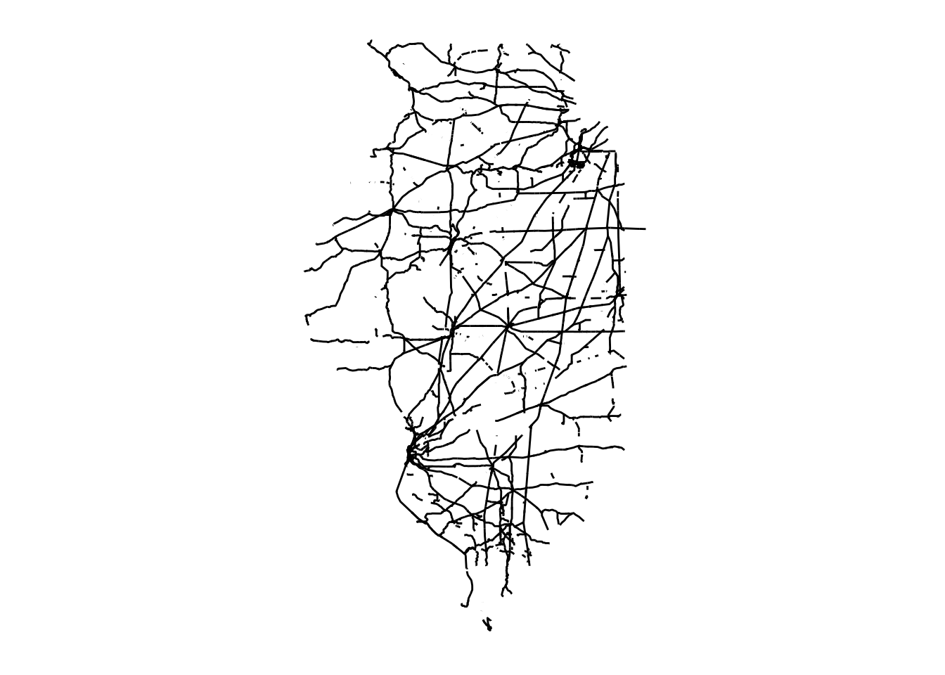 Map of railroads in Illinois