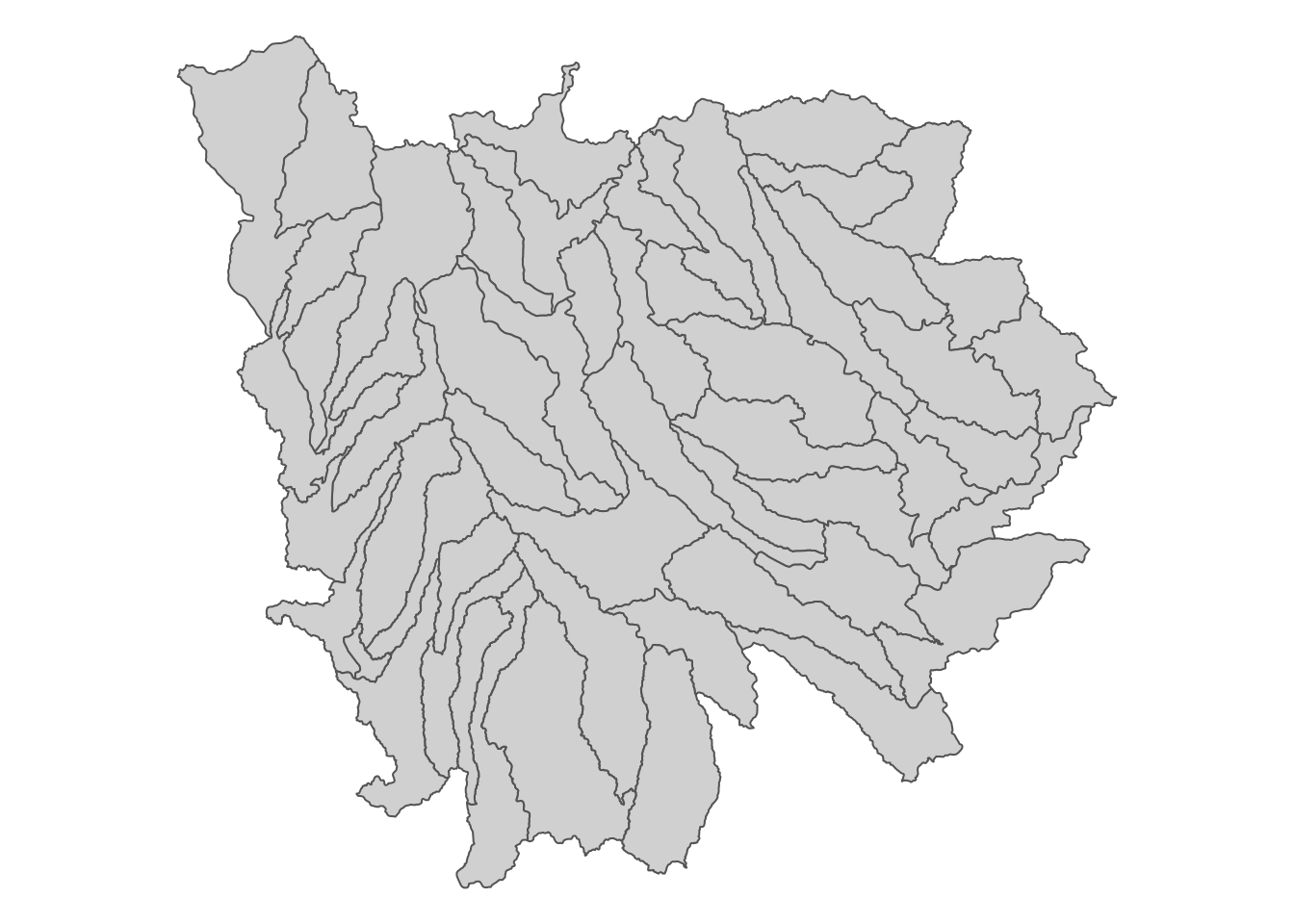 Map of HUC units that intersect with Iowa state boundary