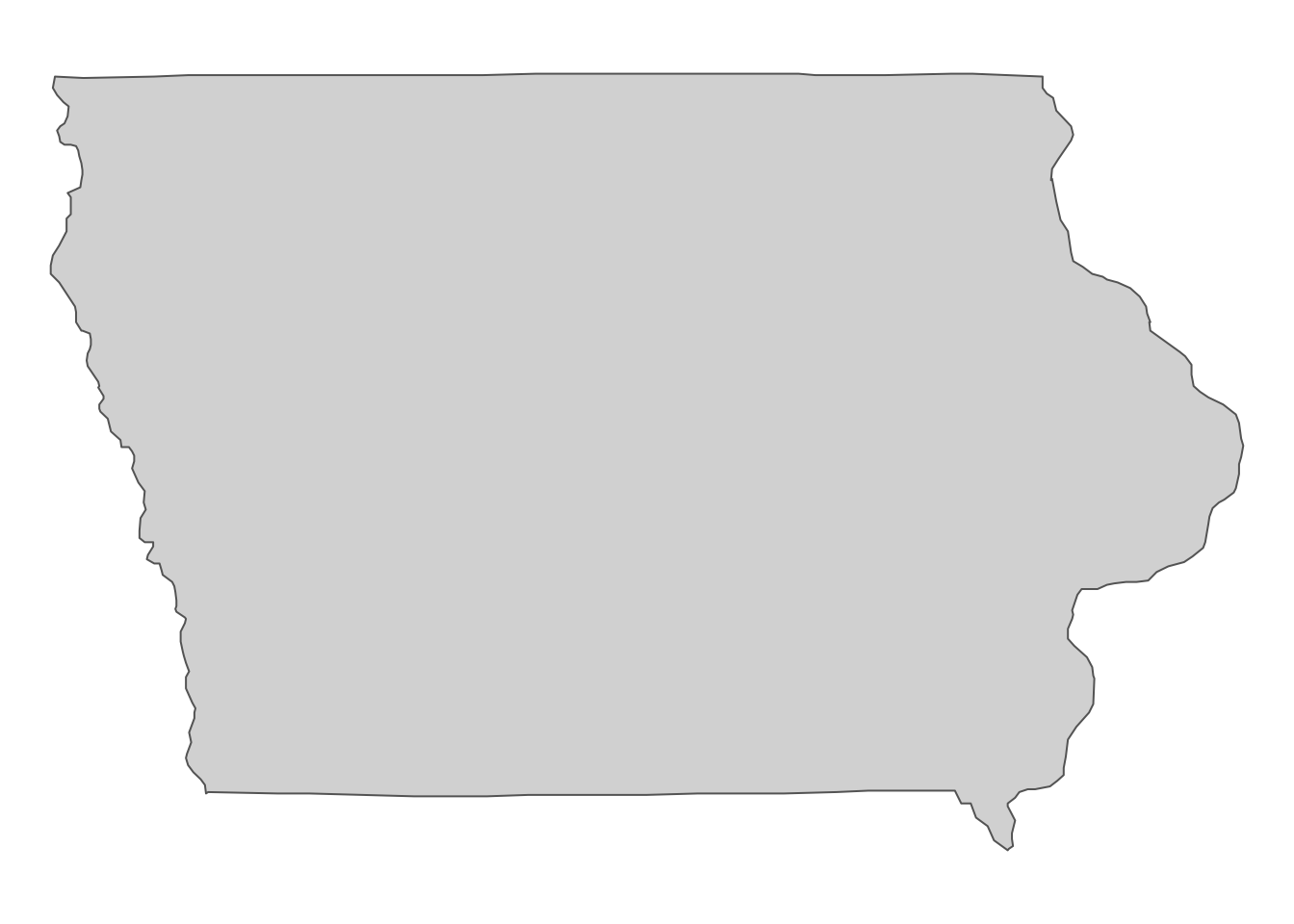Iowa state boundary