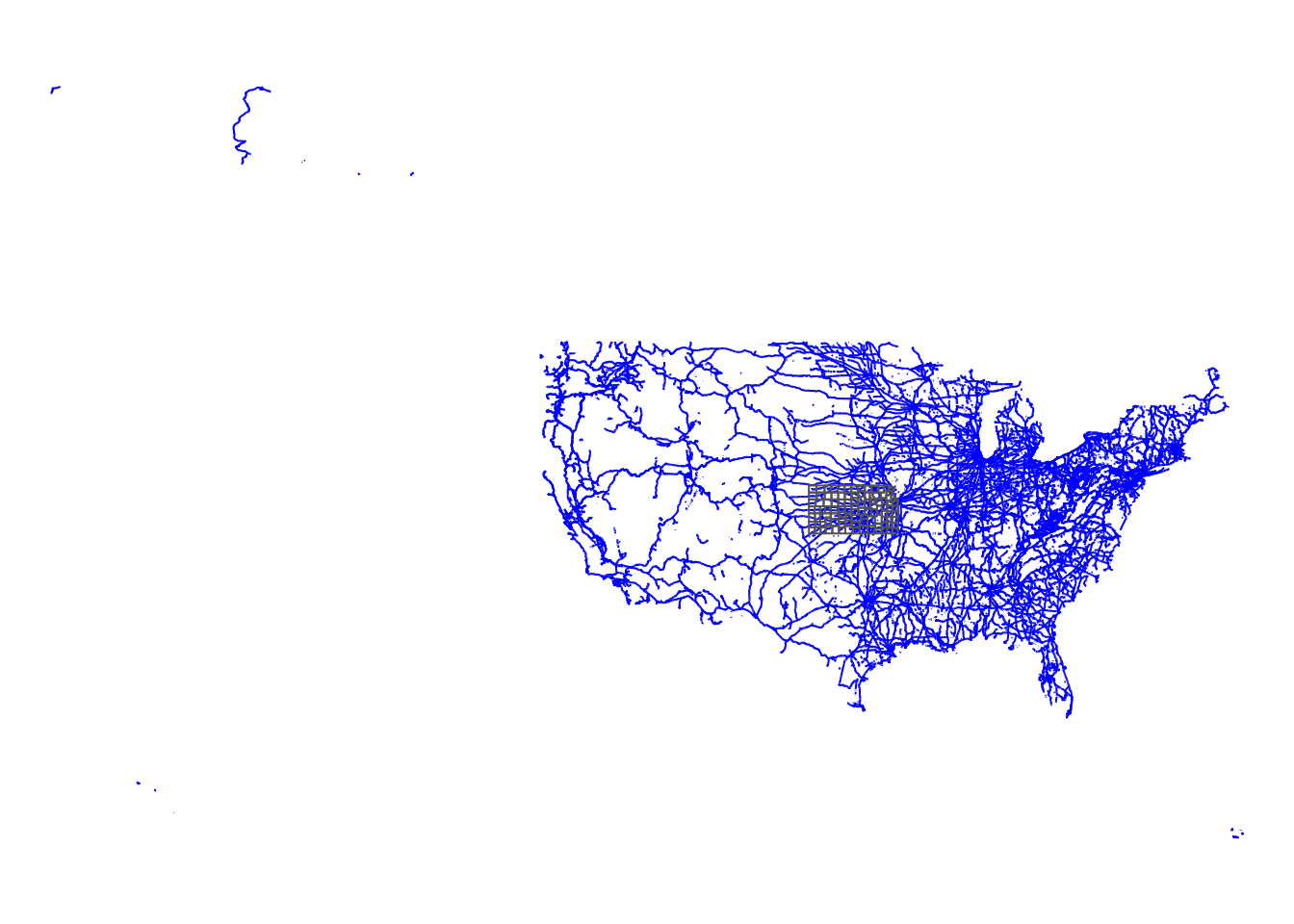 U.S. railroads and Kansas county boundaries