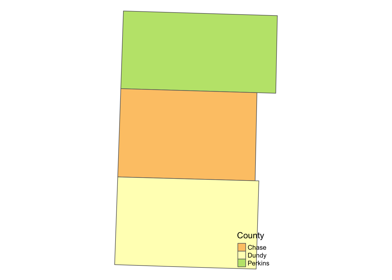 Map of the three counties