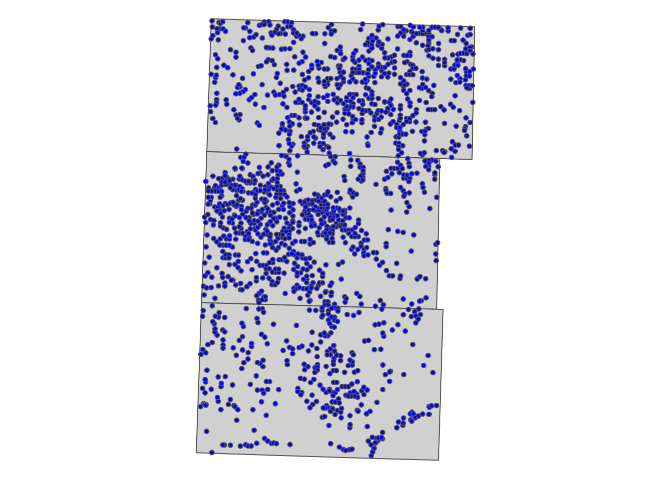 Spatial distribution of irrigation wells